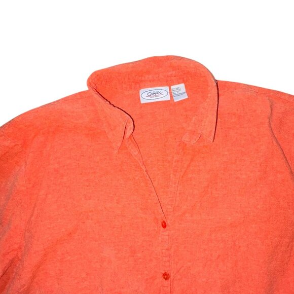 Caran New York Womens Light Weight Blended Linen Blouse-Orange-3X-GUC - Picture 3 of 7